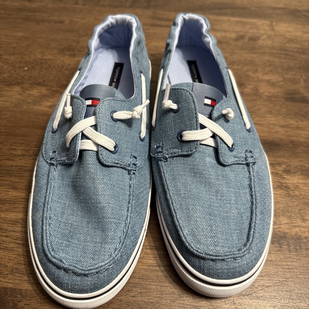 Women's‎ Tommy Hilfiger Oimate Sneakers Athletic Boat Shoes Blue Denim Size 10